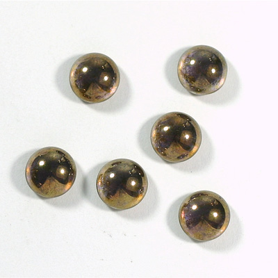 Glass Medium Dome Coated Cabochon - Round 09MM LUSTER TAUPE