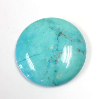 Gemstone Cabochon - Round 35MM HOWLITE DYED CHINESE TURQ