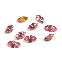 Swarovski Crystal Foiled Point Back Tin Table Cut (TTC) Fancy Stone - Navette 06x3MM LIGHT ROSE