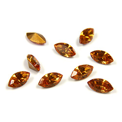 Swarovski Crystal Foiled Point Back Tin Table Cut (TTC) Fancy Stone - Navette 06x3MM TOPAZ