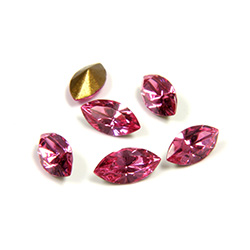 Swarovski Crystal Foiled Point Back Tin Table Cut (TTC) Fancy Stone - Navette 08x4MM ROSE