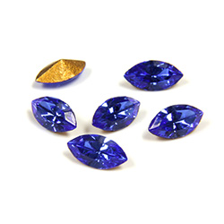 Swarovski Crystal Foiled Point Back Tin Table Cut (TTC) Fancy Stone - Navette 08x4MM SAPPHIRE