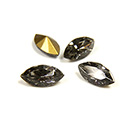 Swarovski Crystal Foiled Point Back Tin Table Cut (TTC) Fancy Stone - Navette 10x5MM BLACK DIAMOND