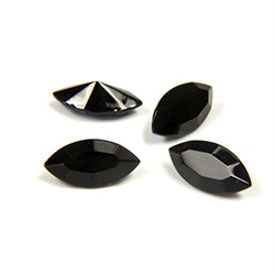 Swarovski Crystal Foiled Point Back Tin Table Cut (TTC) Fancy Stone - Navette 10x5MM JET