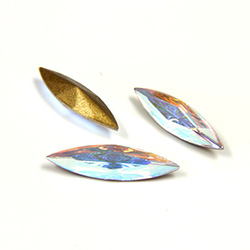 Swarovski Crystal Foiled Point Back Tin Table Cut (TTC) Fancy Stone - Navette 15x4MM CRYSTAL AB
