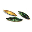 Swarovski Crystal Foiled Point Back Tin Table Cut (TTC) Fancy Stone - Navette 15x4MM GREEN TURMALINE