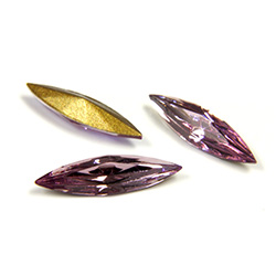 Swarovski Crystal Foiled Point Back Tin Table Cut (TTC) Fancy Stone - Navette 15x4MM LIGHT AMETHYST