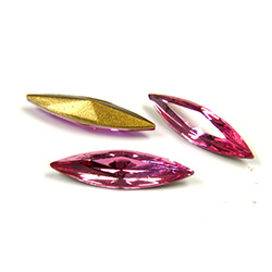 Swarovski Crystal Foiled Point Back Tin Table Cut (TTC) Fancy Stone - Navette 15x4MM ROSE