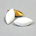 Swarovski Crystal Foiled Point Back Tin Table Cut (TTC) Fancy Stone - Navette 15x7MM CHALKWHITE