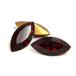 Swarovski Crystal Foiled Point Back Tin Table Cut (TTC) Fancy Stone - Navette 15x7MM SIAM RUBY