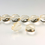 Chinese Cut Crystal Bead - Round Twist 14MM CHAMPAGNE
