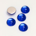 Plastic Flat Back Foiled Cabochon - Round 11MM SAPPHIRE