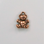 Metalized Plastic Pendant- Teddy Bear 15x11MM ANT COPPER