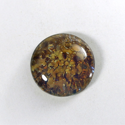 Glass Medium Dome Lampwork Cabochon - Round 25MM TOPAZ OPAL (0615)