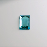 Glass Flat Back Foiled Rauten Rose - Cushion 14x10MM AQUA