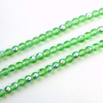 Czech Pressed Glass Bead - Smooth Round 04MM LT EMERALD AB