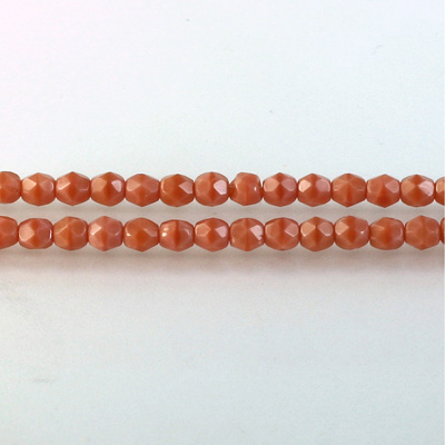 Czech Glass Fire Polish Bead - Round 04MM MOONSTONE PINK