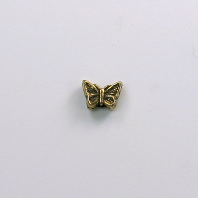 Metalized Plastic Bead - Butterfly 08x6MM ANT GOLD