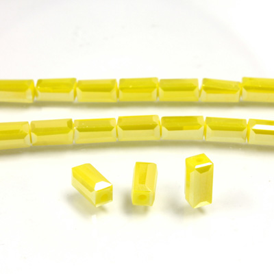 Chinese Cut Crystal Bead - Rectangle 06.5x3.5MM OPAQUE YELLOW LUMI COAT