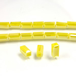 Chinese Cut Crystal Bead - Rectangle 06.5x3.5MM OPAQUE YELLOW LUMI COAT