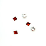 Plastic Flat Back Foiled Rose Cut Rhinestone - Square 04x4MM SMOKE TOPAZ