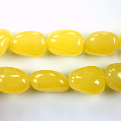 Gemstone Bead - Smooth Nugget 15x12MM Dyed QUARTZ Col. 08 YELLOW