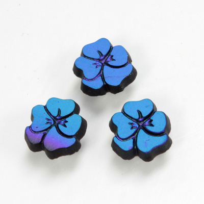 Glass Flat Back Foiled Mirror - Pansy 10MM MATTE JET AB