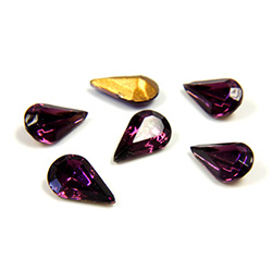 Swarovski Crystal Foiled Point Back Tin Table Cut (TTC) Fancy Stone - Pear 8x4.8MM AMETHYST