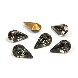 Swarovski Crystal Foiled Point Back Tin Table Cut (TTC) Fancy Stone - Pear 8x4.8MM BLACK DIAMOND