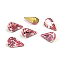 Swarovski Crystal Foiled Point Back Tin Table Cut (TTC) Fancy Stone - Pear 8x4.8MM LIGHT ROSE