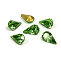 Swarovski Crystal Foiled Point Back Tin Table Cut (TTC) Fancy Stone - Pear 8x4.8MM PERIDOT