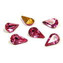 Swarovski Crystal Foiled Point Back Tin Table Cut (TTC) Fancy Stone - Pear 8x4.8MM ROSE