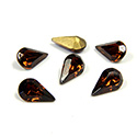 Swarovski Crystal Foiled Point Back Tin Table Cut (TTC) Fancy Stone - Pear 8x4.8MM SMOKE TOPAZ