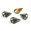 Swarovski Crystal Foiled Point Back Tin Table Cut (TTC) Fancy Stone - Pear 10x6MM BLACK DIAMOND
