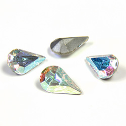 Swarovski Crystal Foiled Point Back Tin Table Cut (TTC) Fancy Stone - Pear 10x6MM CRYSTAL AB