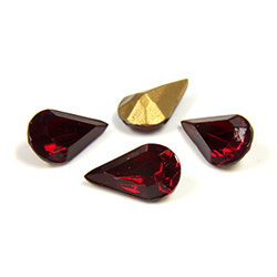 Swarovski Crystal Foiled Point Back Tin Table Cut (TTC) Fancy Stone - Pear 10x6MM SIAM RUBY