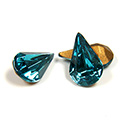 Swarovski Crystal Foiled Point Back Tin Table Cut (TTC) Fancy Stone - Pear 13x7.8MM BLUE ZIRCON