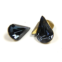 Swarovski Crystal Foiled Point Back Tin Table Cut (TTC) Fancy Stone - Pear 13x7.8MM MONTANA