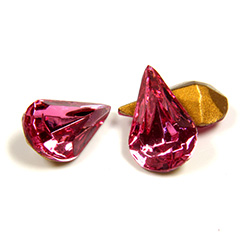 Swarovski Crystal Foiled Point Back Tin Table Cut (TTC) Fancy Stone - Pear 13x7.8MM ROSE