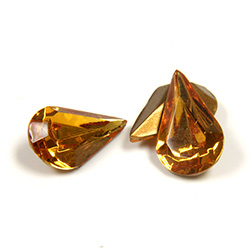 Swarovski Crystal Foiled Point Back Tin Table Cut (TTC) Fancy Stone - Pear 13x7.8MM TOPAZ