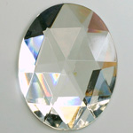 Glass Flat Back Foiled Rauten Rose - Oval 40x30MM CRYSTAL