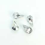 Plastic Point Back Foiled Stone - Pear 13x8MM CRYSTAL