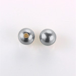 Czech Glass Pearl 1-Hole Ball - 12MM DARK GREY 70445