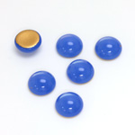 Glass Medium Dome Foiled Cabochon - Round 09MM OPAL BLUE