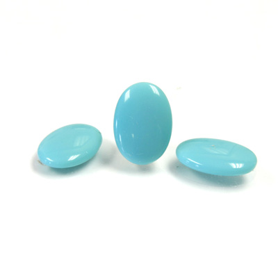 Glass Low Dome Buff Top Cabochon - Oval 14x10MM TURQUOISE