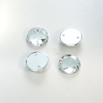 Plastic Flat Back 2-Hole Foiled Sew-On Stone - Round 12MM CRYSTAL