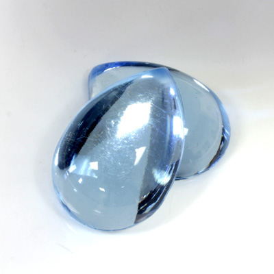 Plastic Flat Back Foiled Cabochon - Pear 25x18MM LT SAPPHIRE