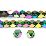 Cut Crystal Bead - Cube 8x8MM EMERALD IRIS