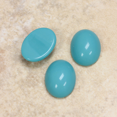 Glass Medium Dome Opaque Cabochon - Oval 16x12MM TURQUOISE