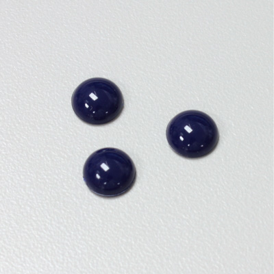 Plastic Flat Back Opaque Cabochon - Round 09MM LAPIS BLUE
